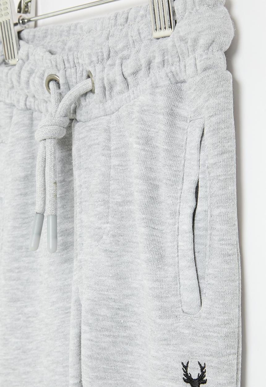 MINOTI - Boys basic emb fleece jogpant - grey marl