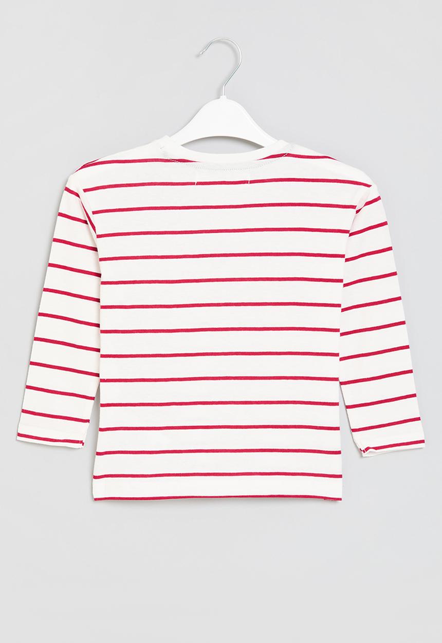 MINOTI - Striped long sleeve top - white & red 