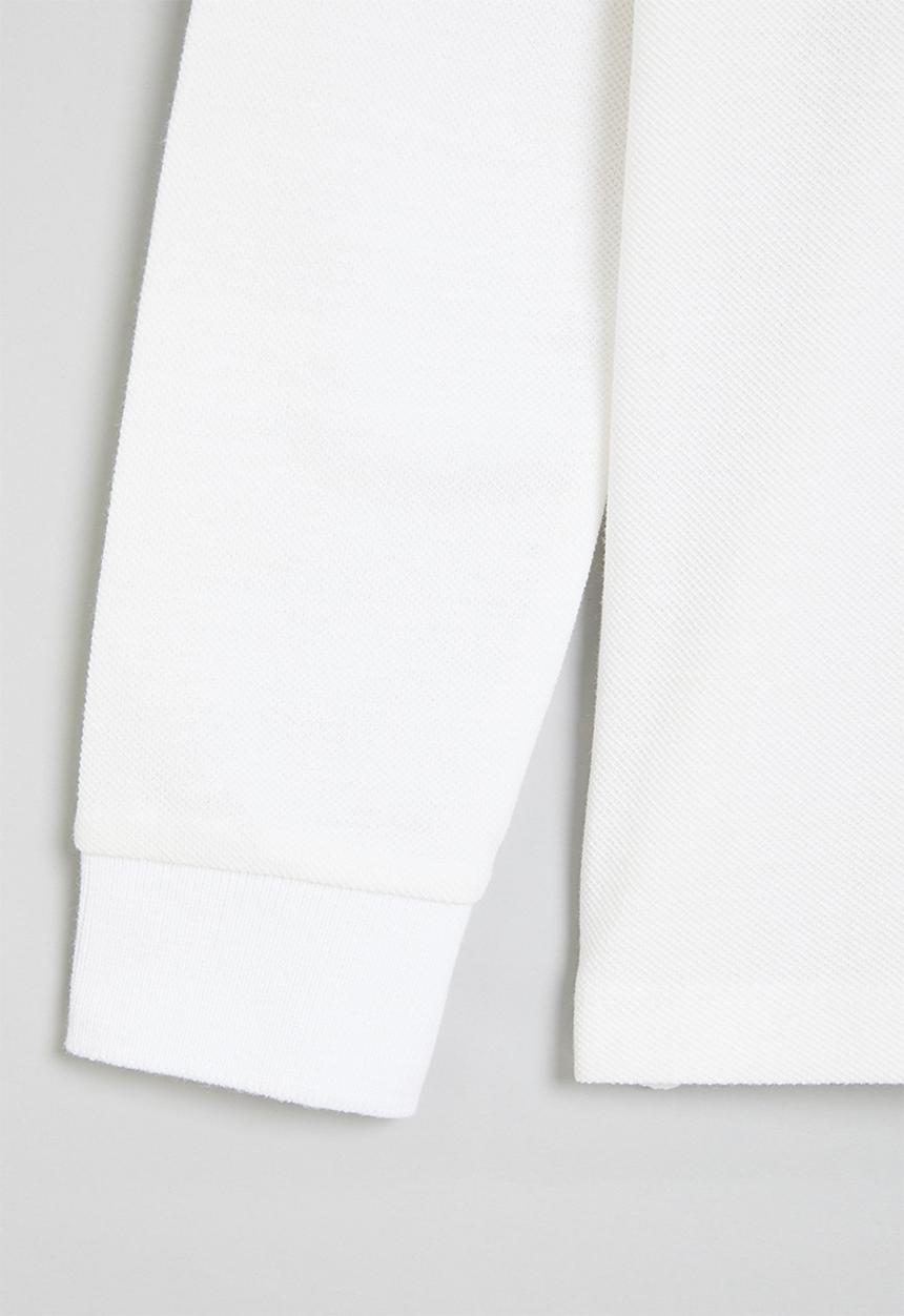 MINOTI - Boys basic long sleeve polo top - white 