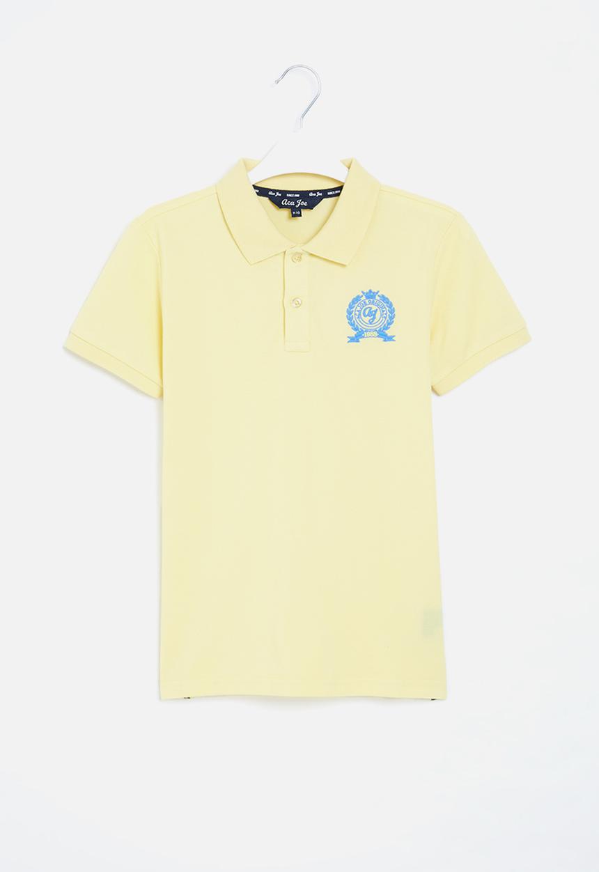 Aca Joe - Wreath embroidey tee - yellow