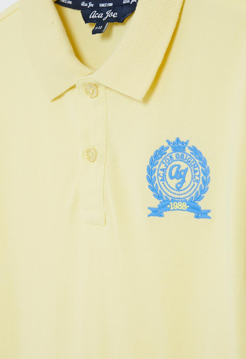 Aca Joe - Wreath embroidey tee - yellow