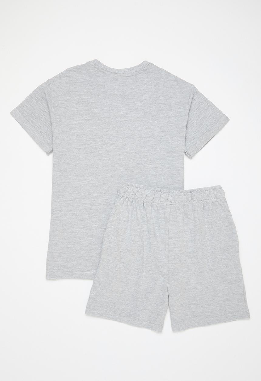 Rebel Republic - Pique t-shirt and short set - grey melange