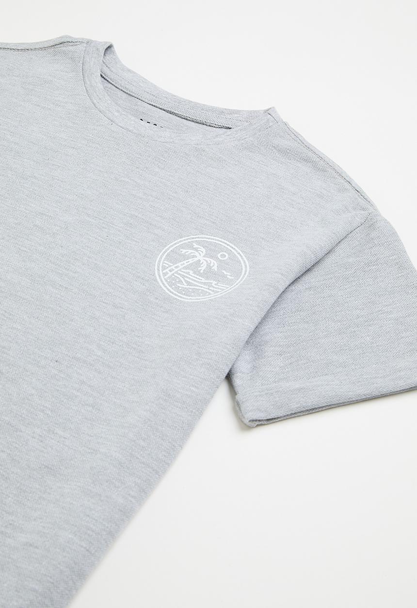 Rebel Republic - Pique t-shirt and short set - grey melange