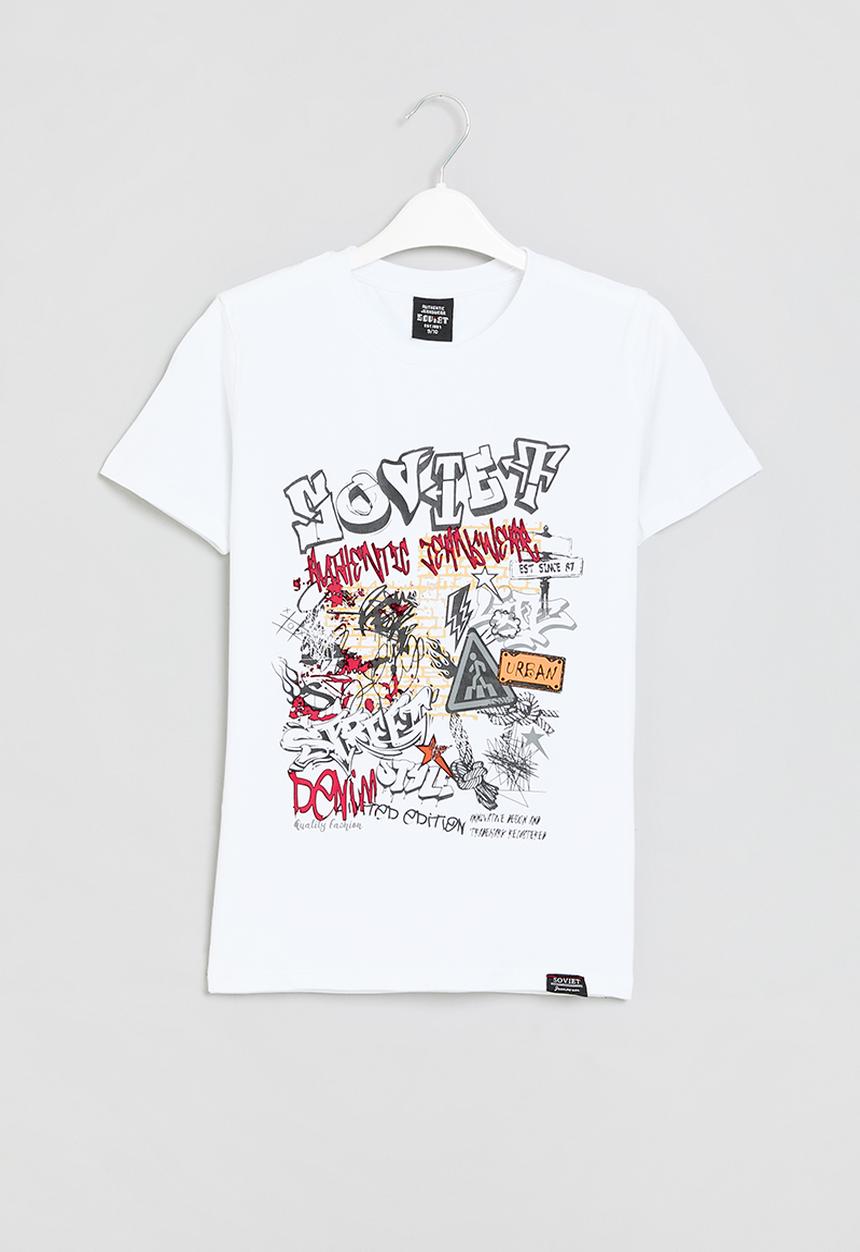 SOVIET - Boys fashion tee - white