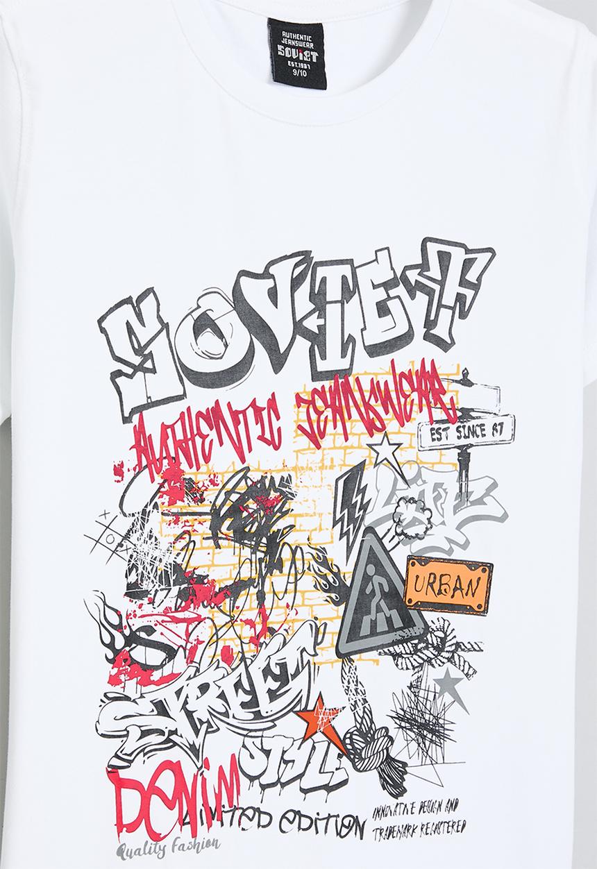 SOVIET - Boys fashion tee - white