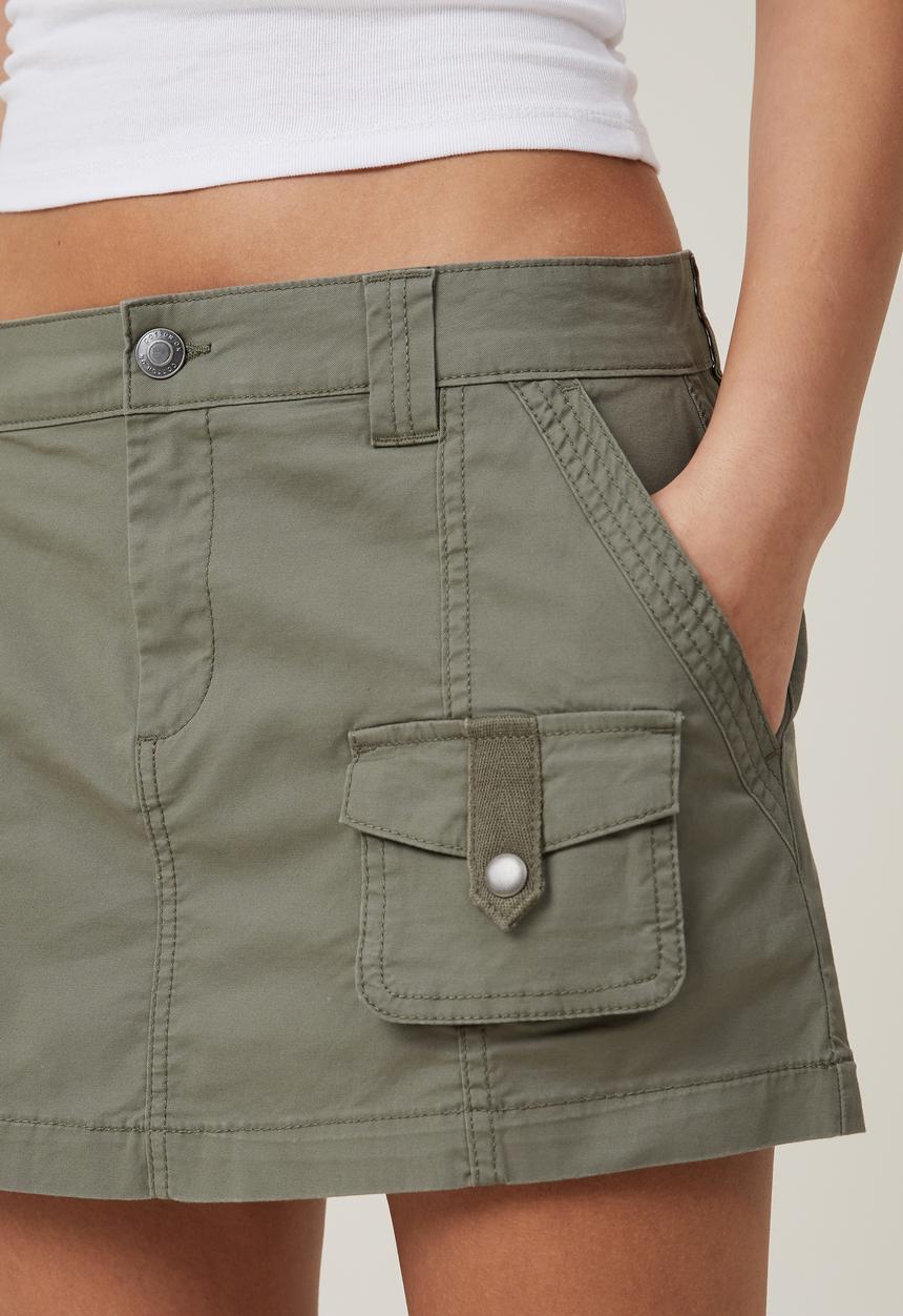 Cotton On - Hayden utility mini skirt - khaki