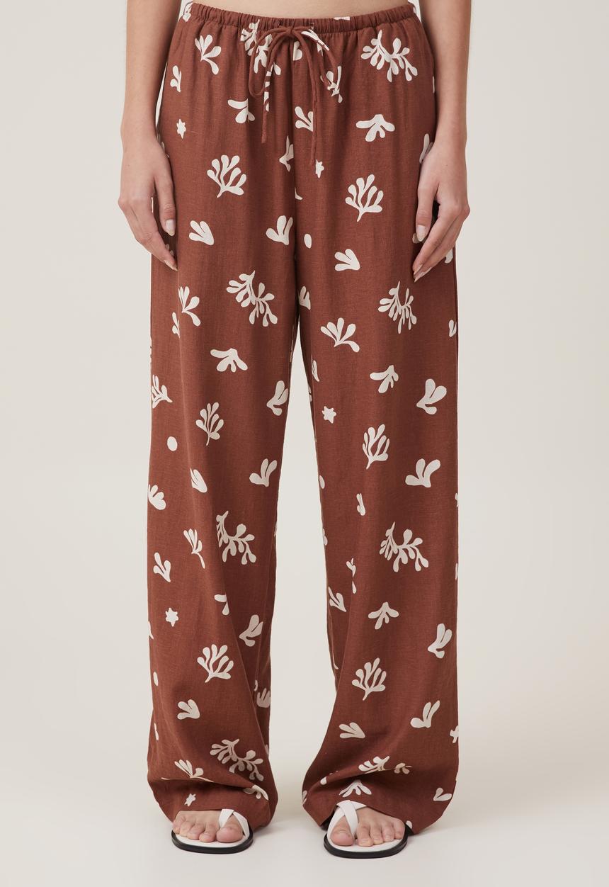 Cotton On - Haven wide leg pant - bottle brown coral