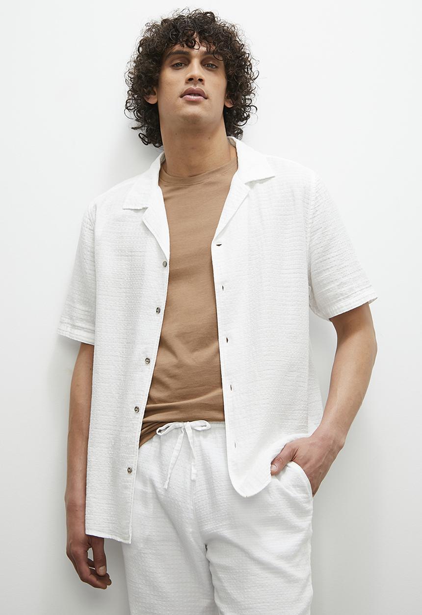 STYLE REPUBLIC - Cheese cloth short sleeve shirt - white
