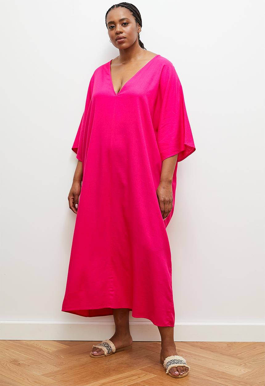edit - Maxi kaftan dress - fuschia