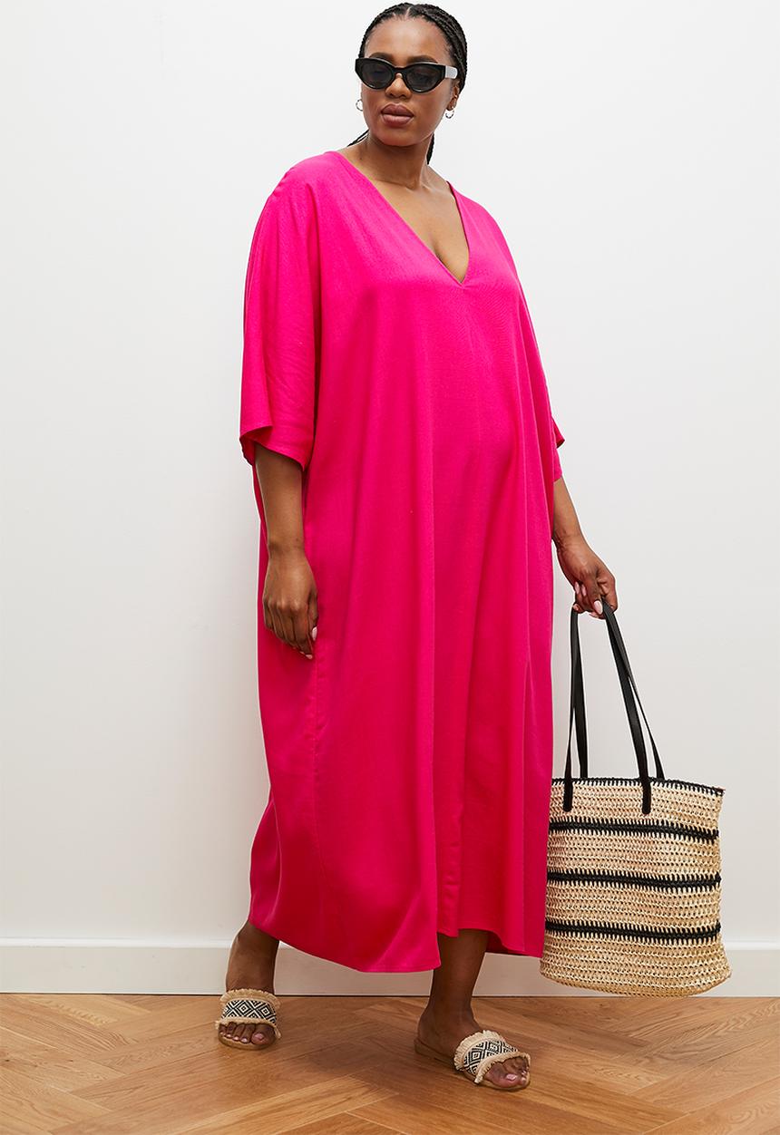 edit - Maxi kaftan dress - fuschia