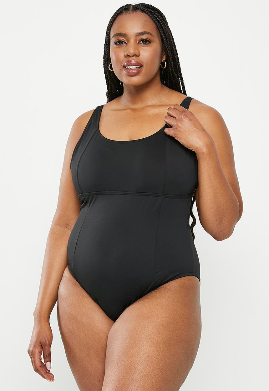Cotton On - Plus scoop neck D+ one piece full - black