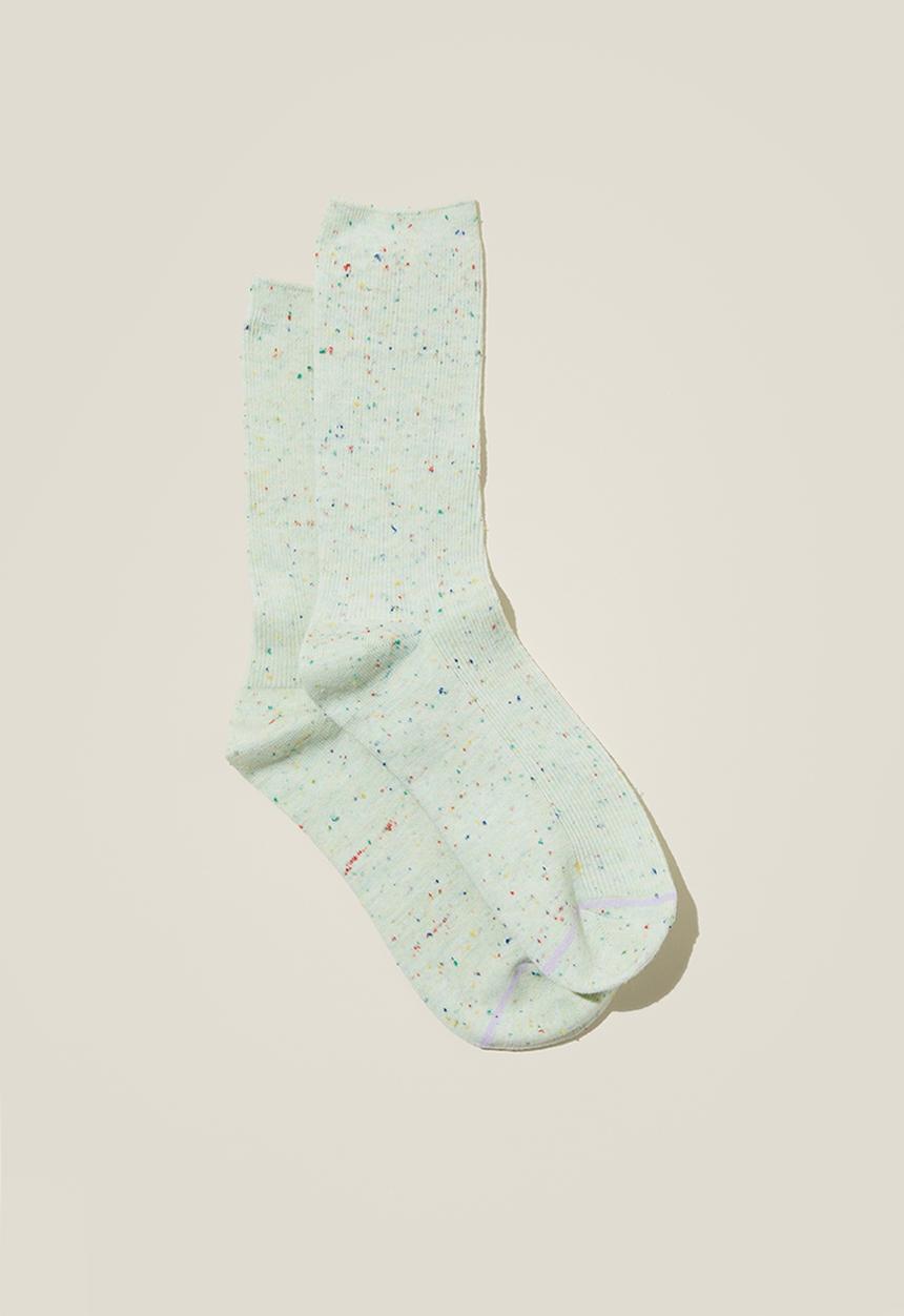 Cotton On - Fine ribbed crew socks - match fleck