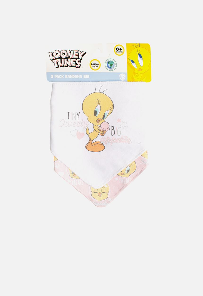 Character Group - Tweety 2 pack bandanna bib - pink