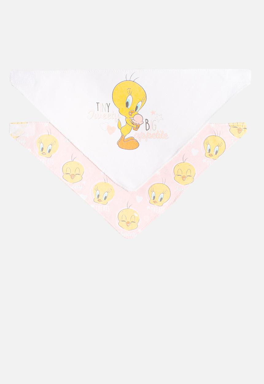 Character Group - Tweety 2 pack bandanna bib - pink