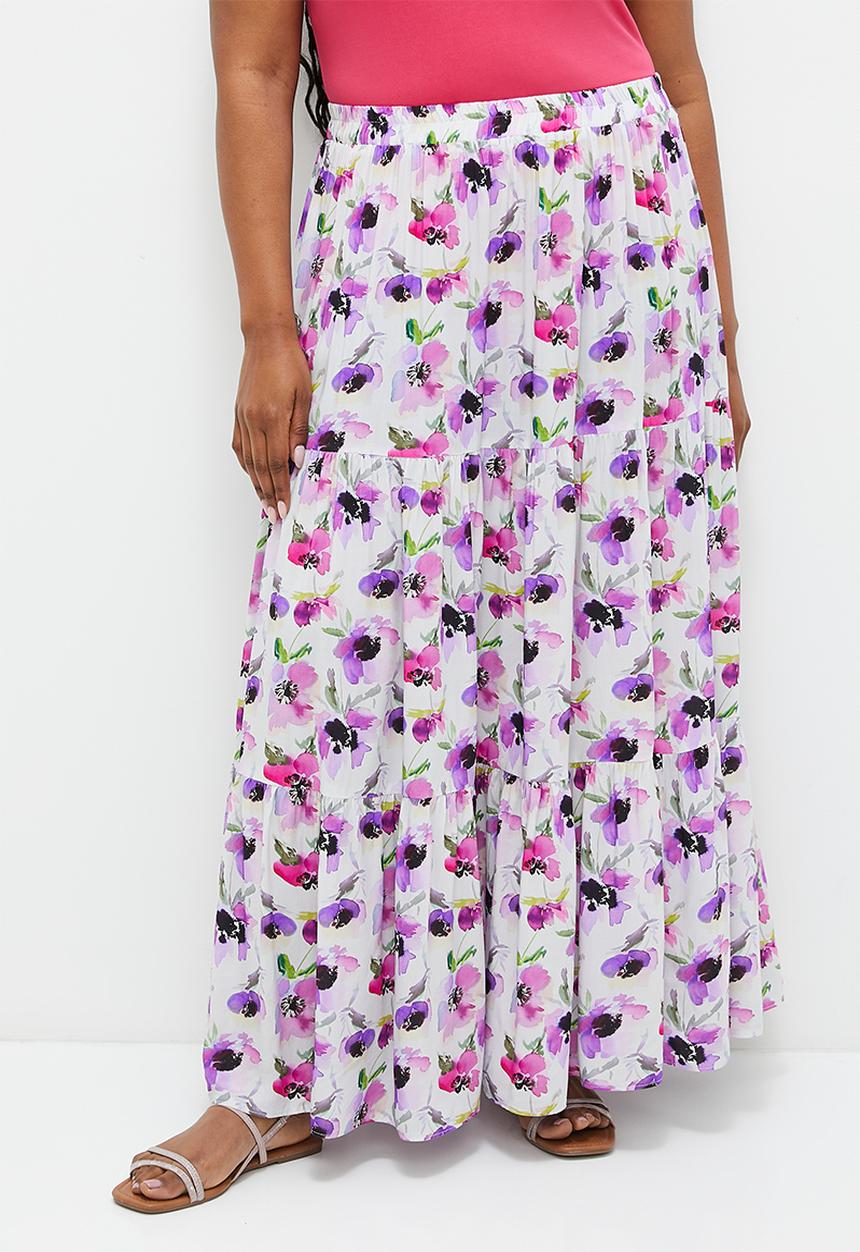 MILLA - Tiered maxi skirts - multi