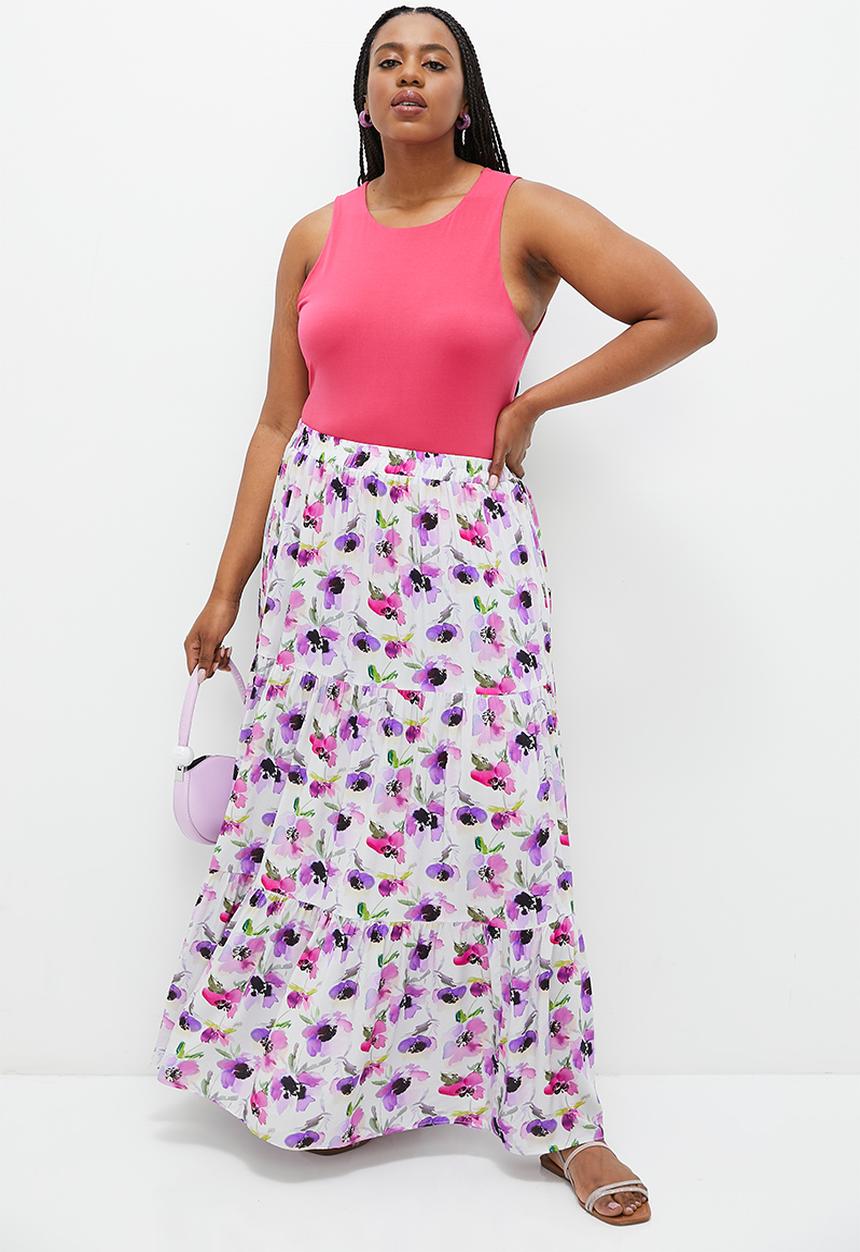 MILLA - Tiered maxi skirts - multi