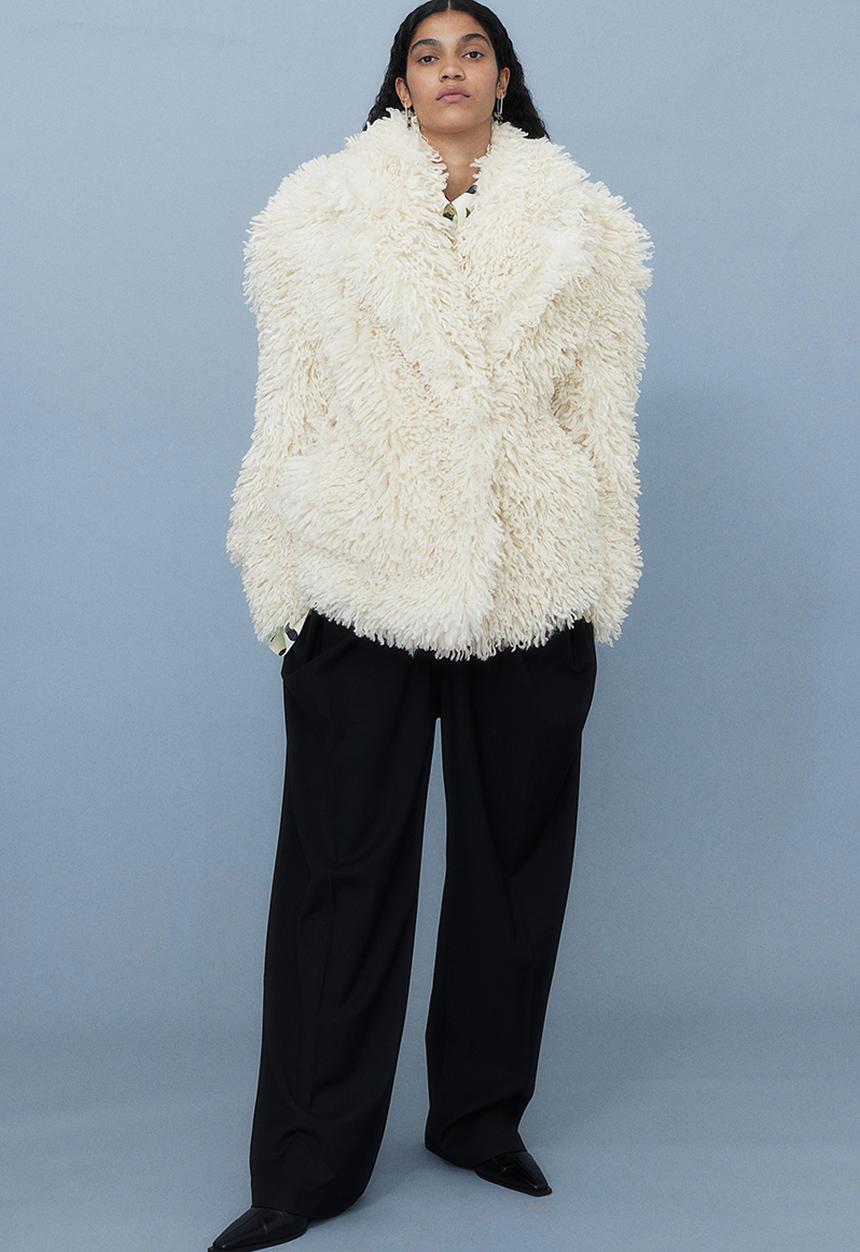 H&M - H&M Studio: Fuzzy jacket - cream