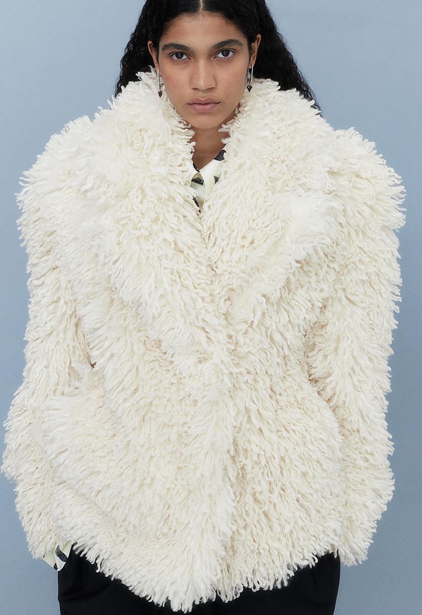 H&M - H&M Studio: Fuzzy jacket - cream