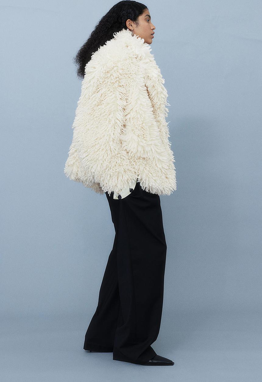 H&M - H&M Studio: Fuzzy jacket - cream
