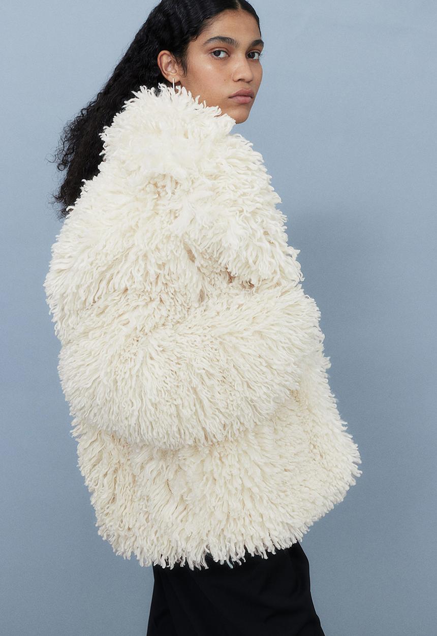 H&M - H&M Studio: Fuzzy jacket - cream