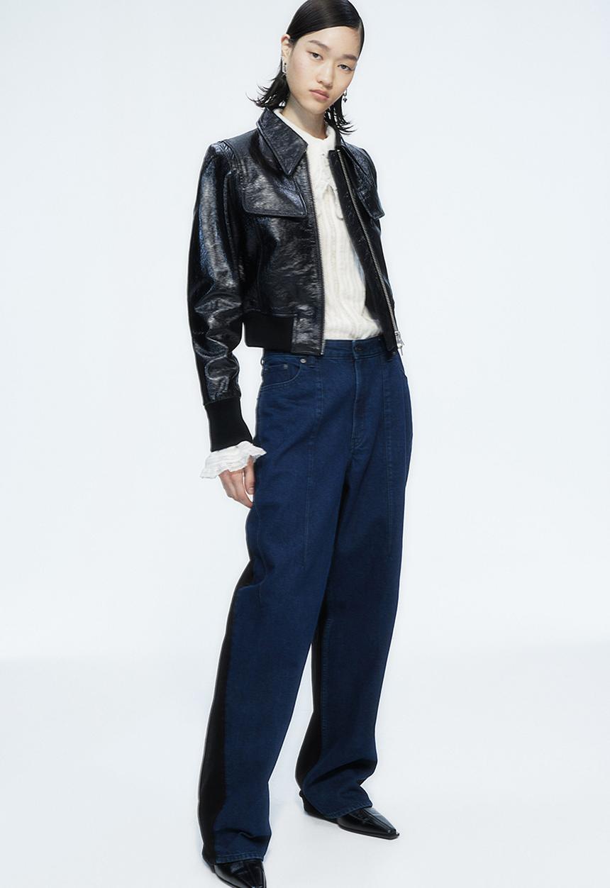 H&M - H&M Studio: Collared lace-inset blouse - white