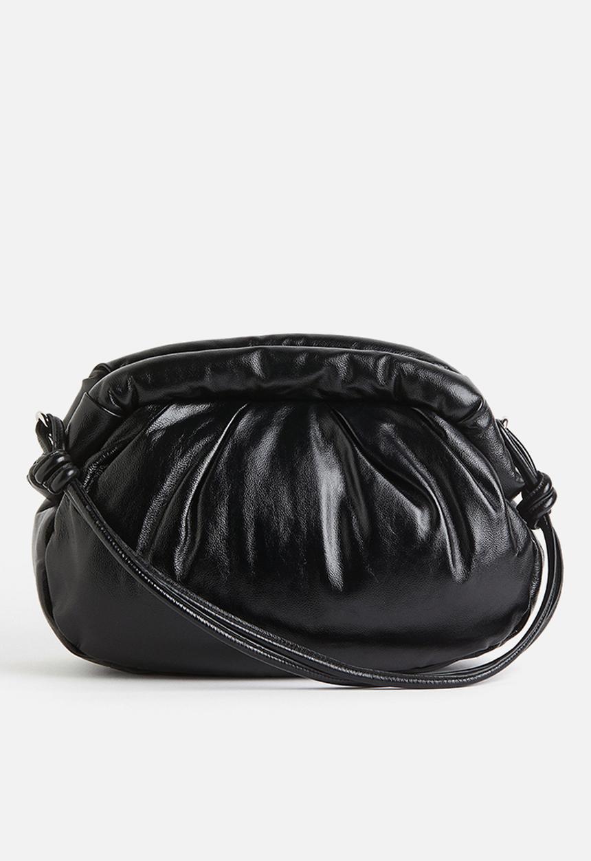 H&M - H&M Studio: Leather shoulder bag - midnight black