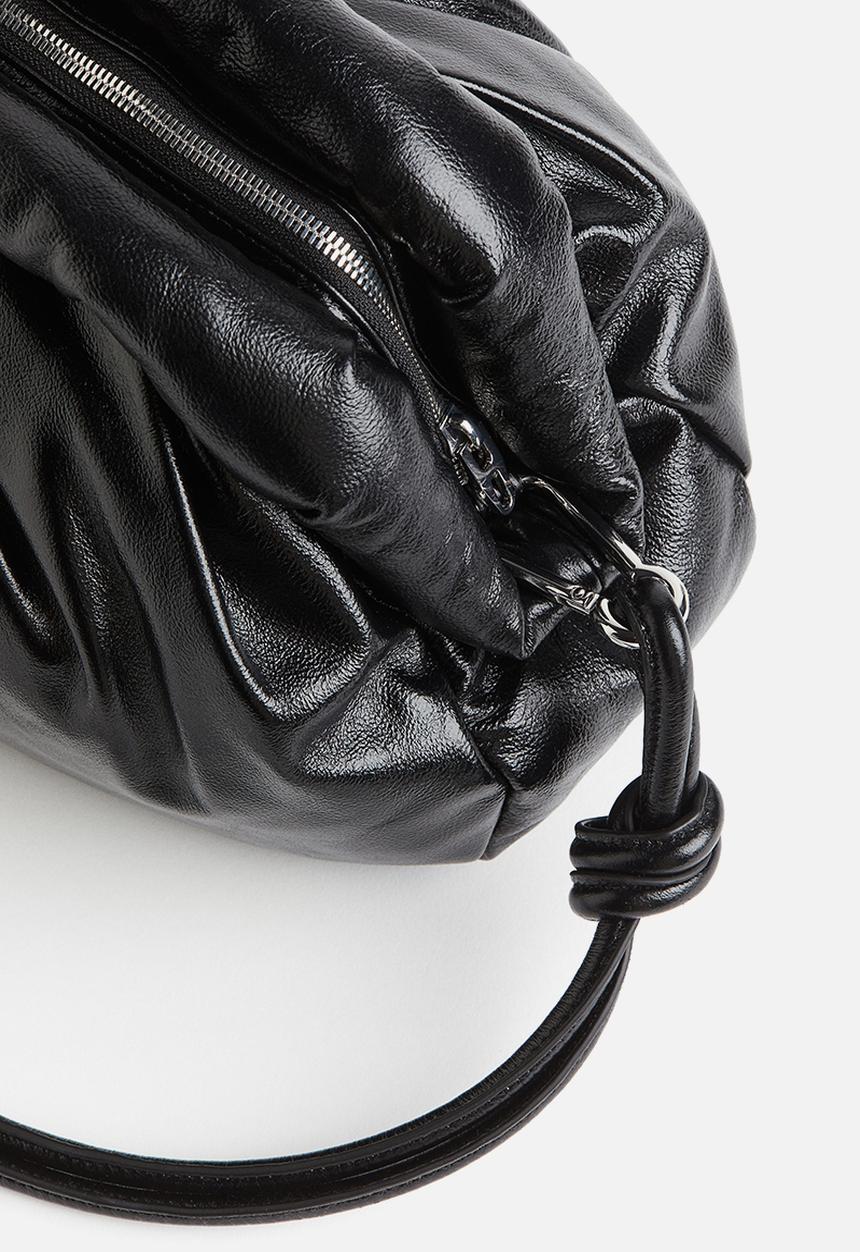 H&M - H&M Studio: Leather shoulder bag - midnight black