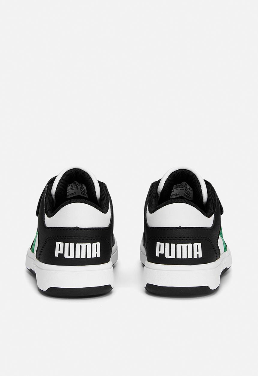PUMA - Rebound layup lo s jr - puma white/Achive green/puma black