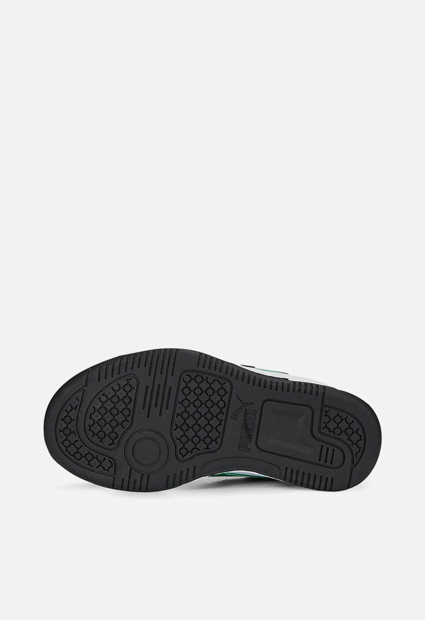 PUMA - Rebound layup lo s jr - puma white/Achive green/puma black