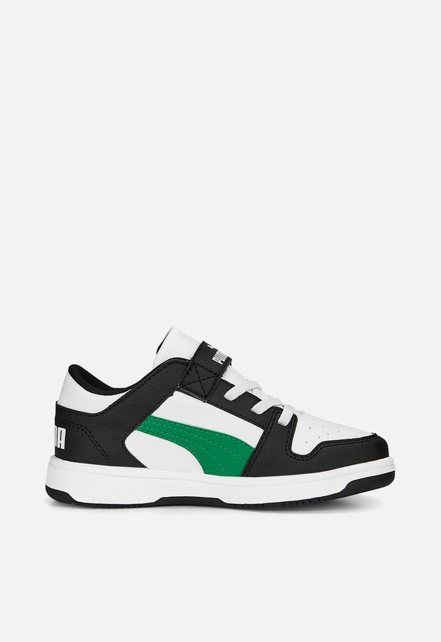 PUMA - Rebound layup lo s jr - puma white/Achive green/puma black
