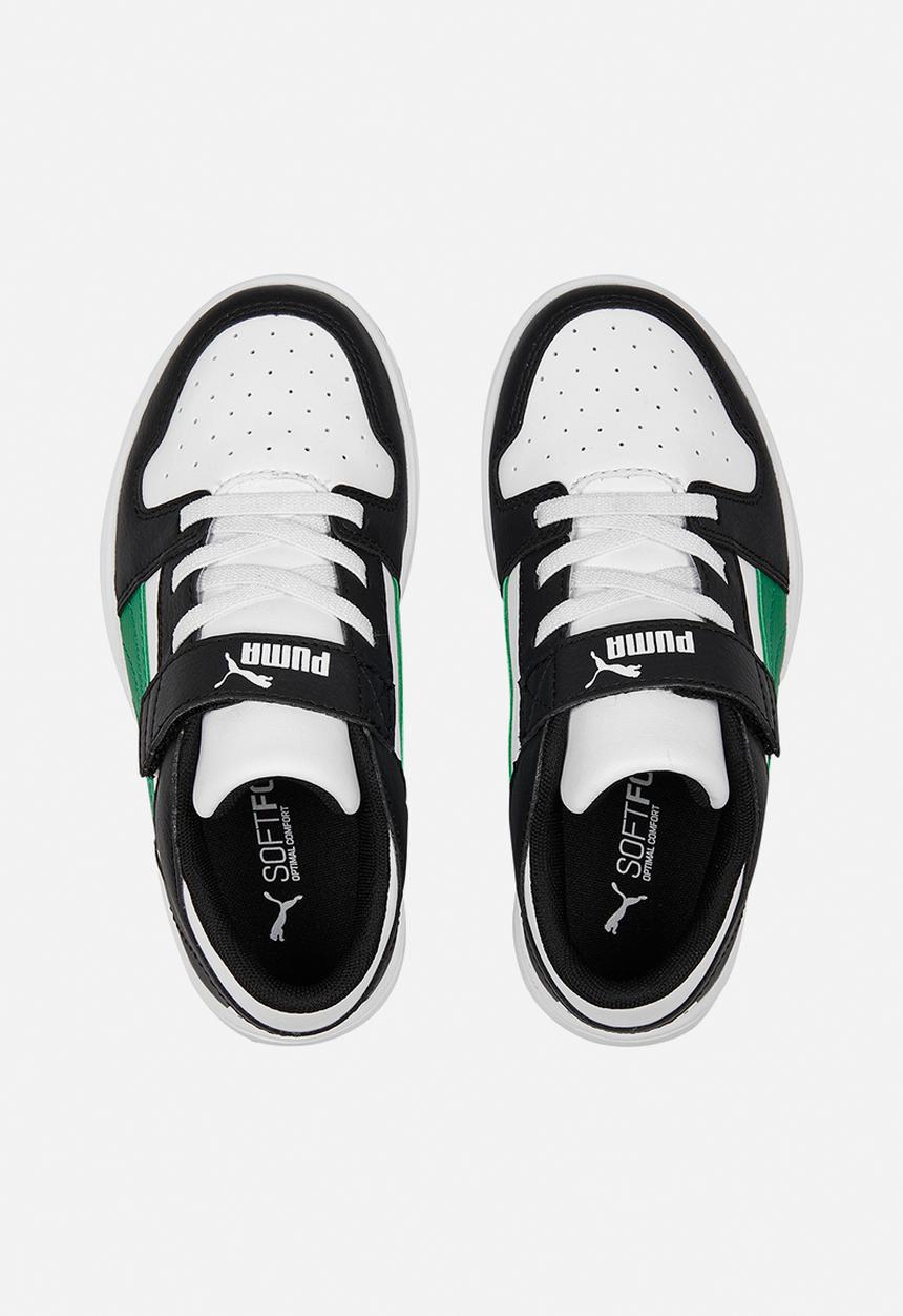 PUMA - Rebound layup lo s jr - puma white/Achive green/puma black