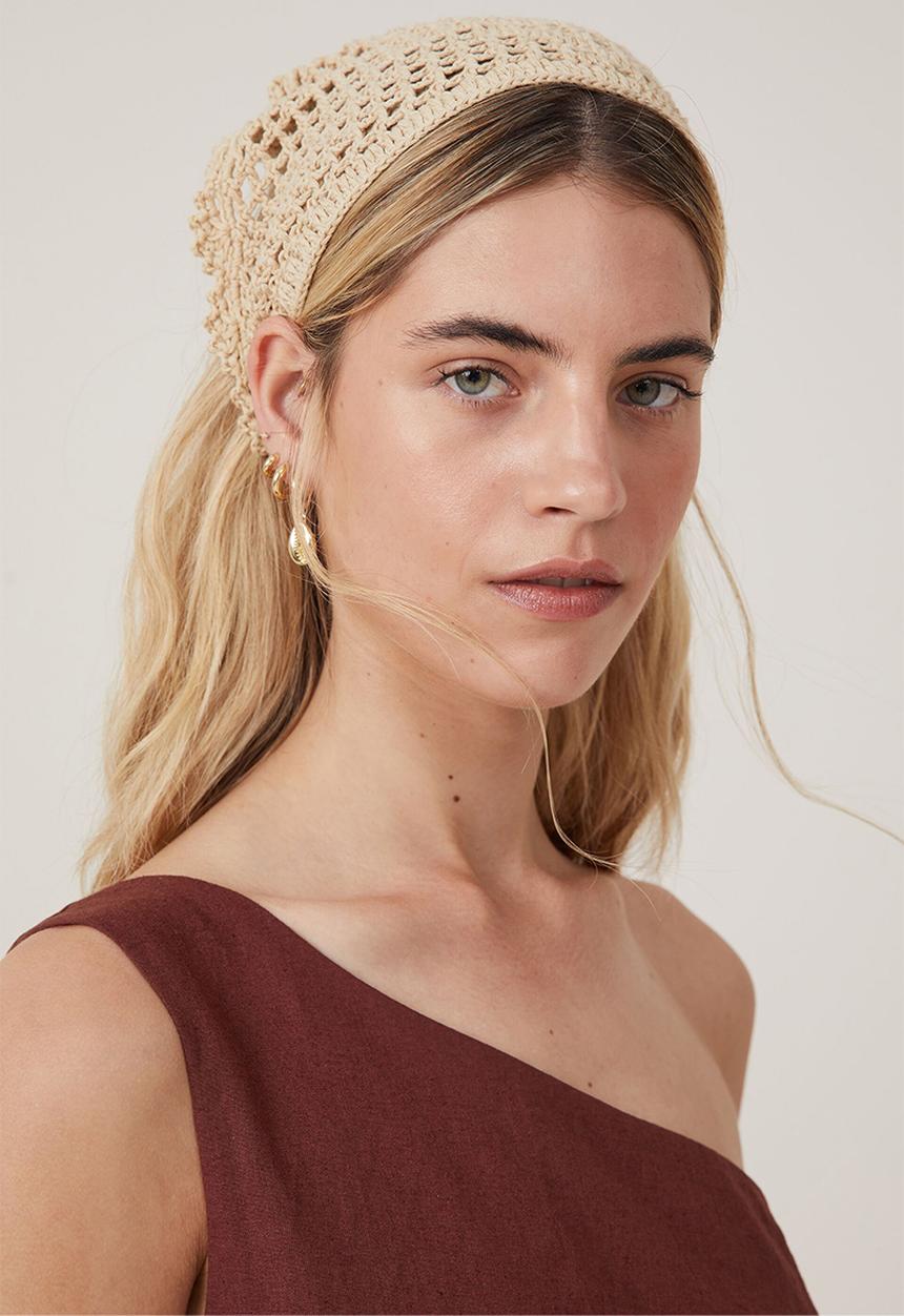 Rubi - Crochet bandana - stone
