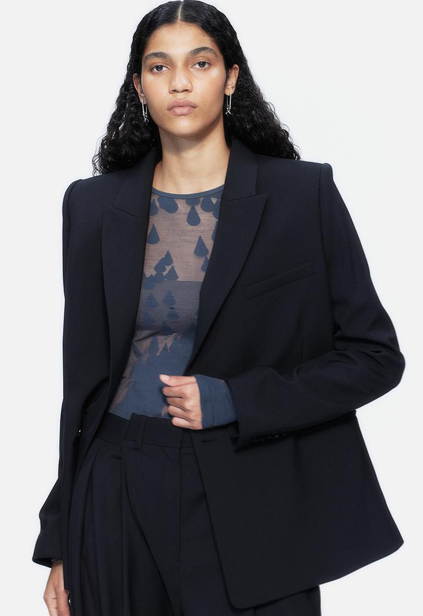 H&M - H&M Studio: Fantome Top - dark teal patterned
