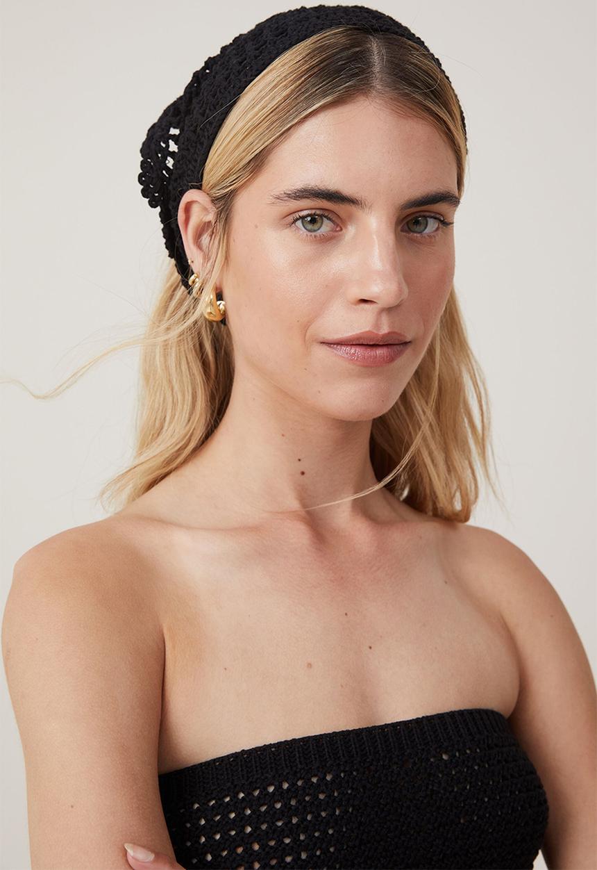 Rubi - Crochet bandana - black