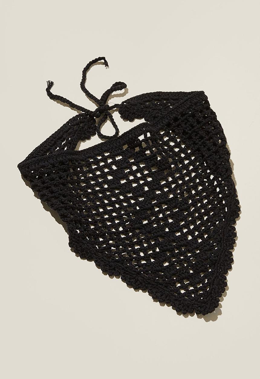 Rubi - Crochet bandana - black