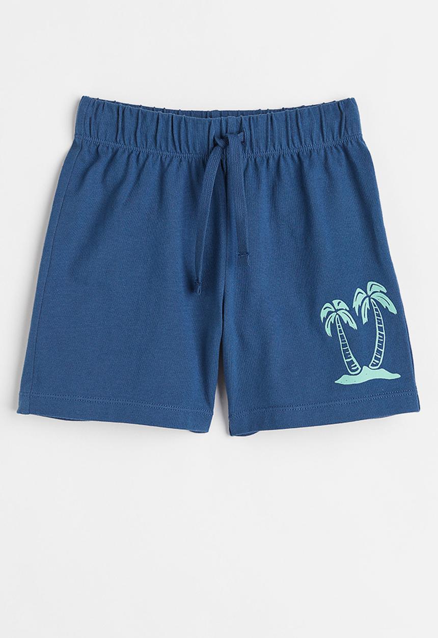 H&M - Jersey shorts - dark blue / palm trees 