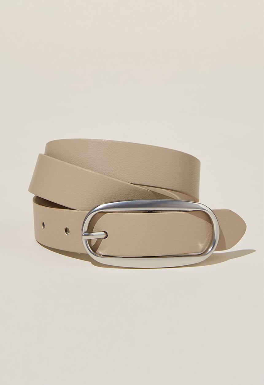 Rubi - Sierra skinny belt - taupe/brushed silver