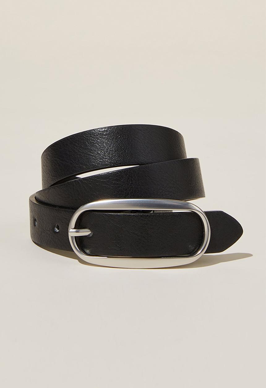 Rubi - Sierra skinny belt - black/brushed silver