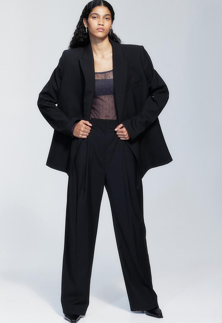 H&M - H&M Studio: Jacquard-mesh body - dark mauve/teardrop