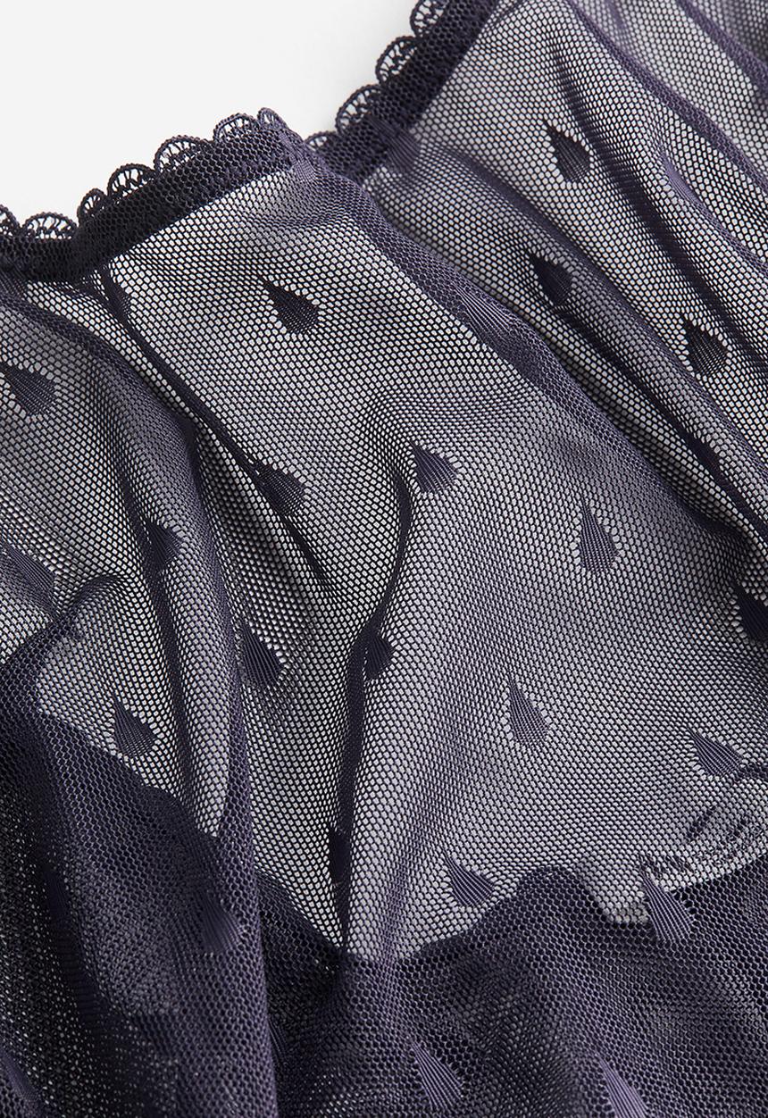 H&M - H&M Studio: Jacquard-mesh body - dark mauve/teardrop