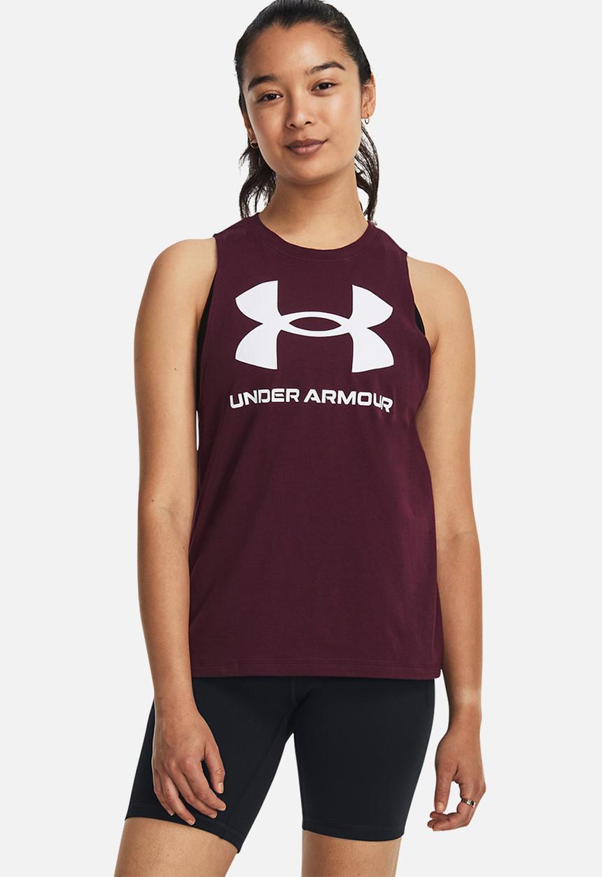 Under Armour - Ua live sportstyle tank - dark maroon & white