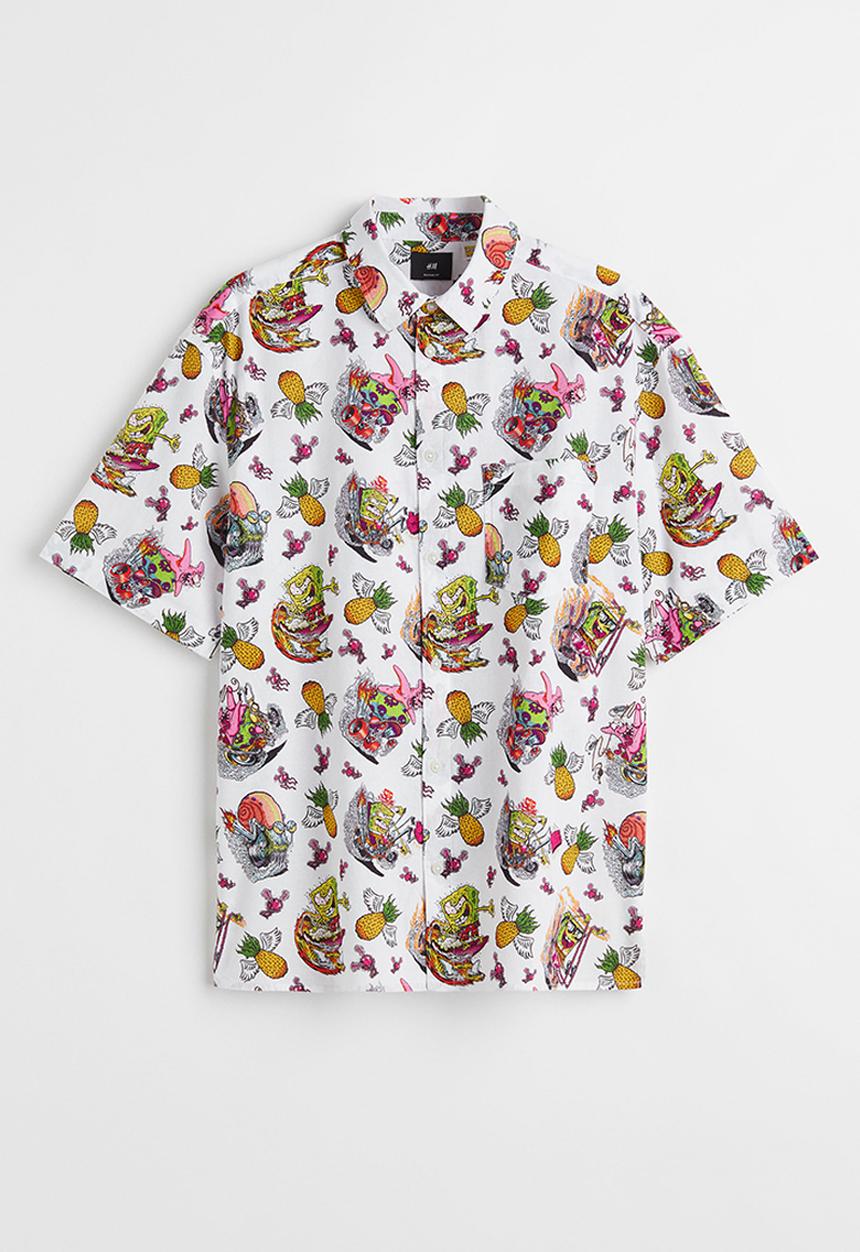 H&M - Short-sleeved shirt - white spongebob squarepants