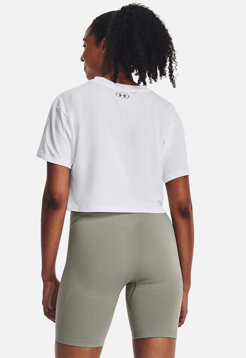 Under Armour - Ua collegiate crop short sleeve - white & colorado sage