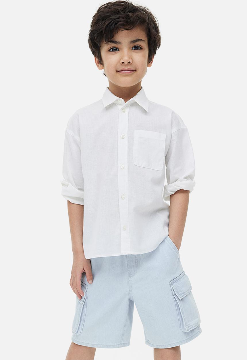 H&M - Cotton cargo shorts - light blue