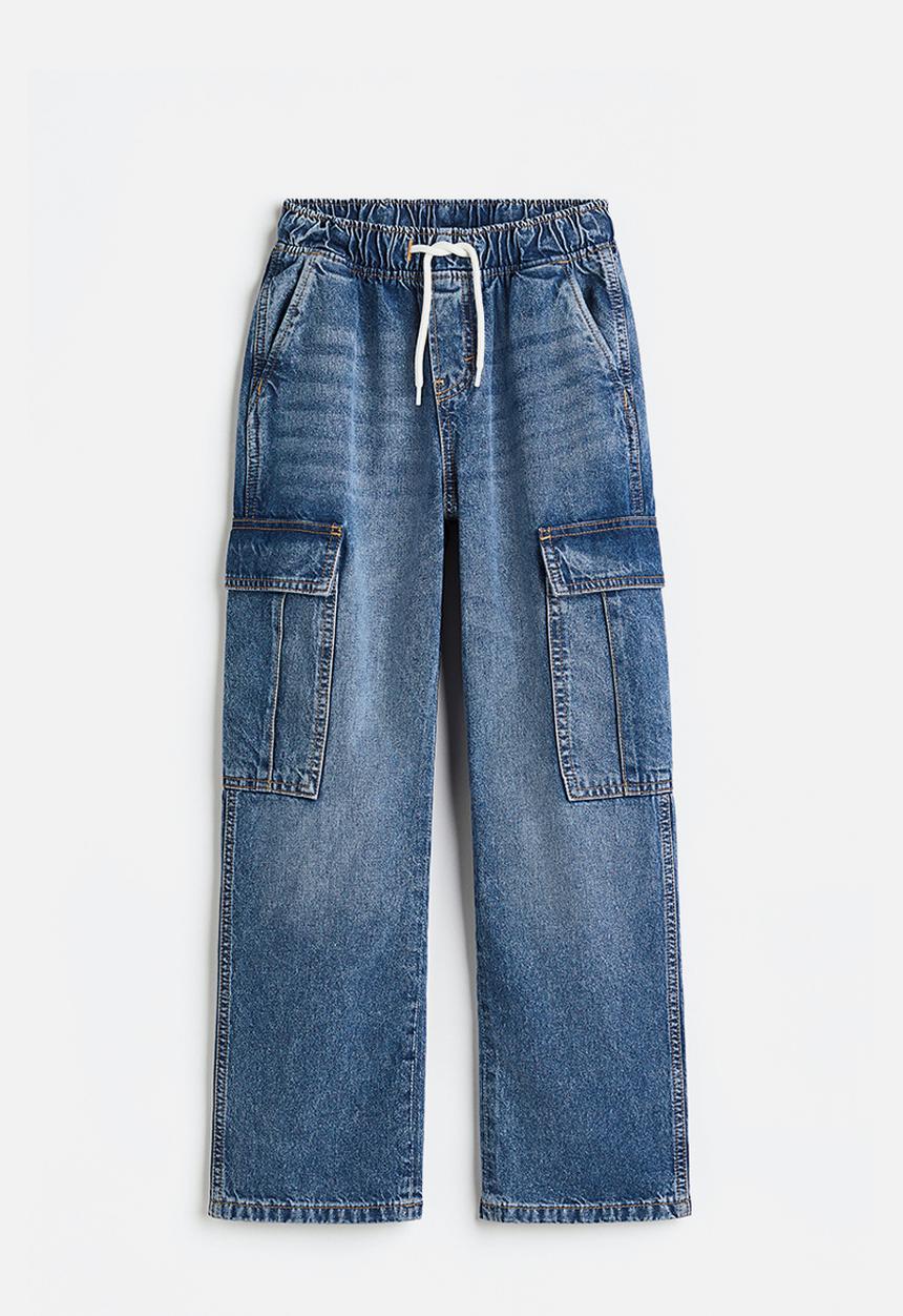 H&M - Loose fit cargo joggers - denim blue