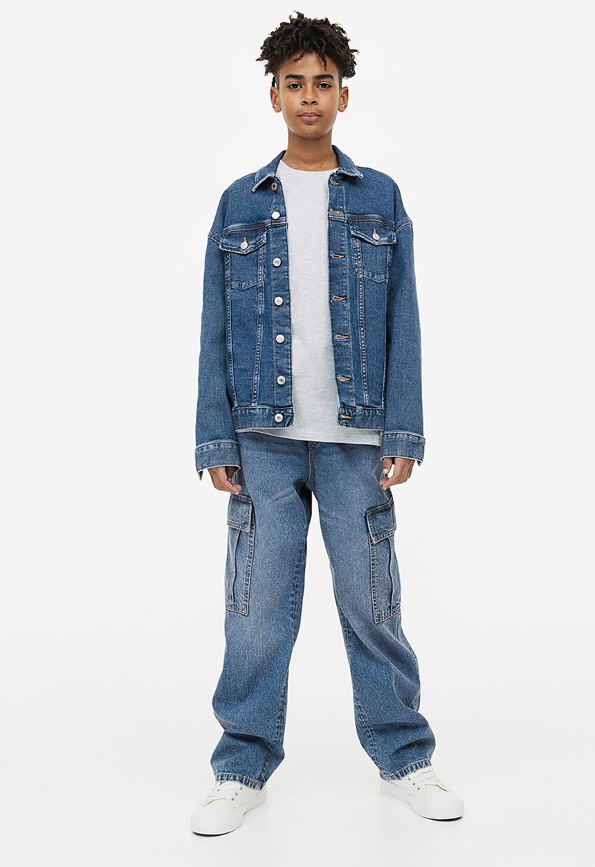 H&M - Loose fit cargo joggers - denim blue
