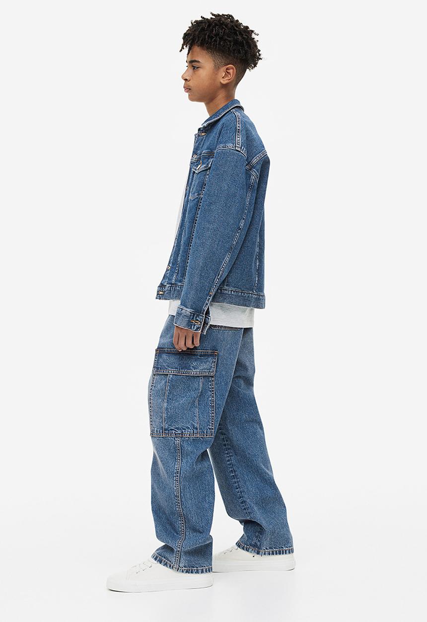 H&M - Loose fit cargo joggers - denim blue