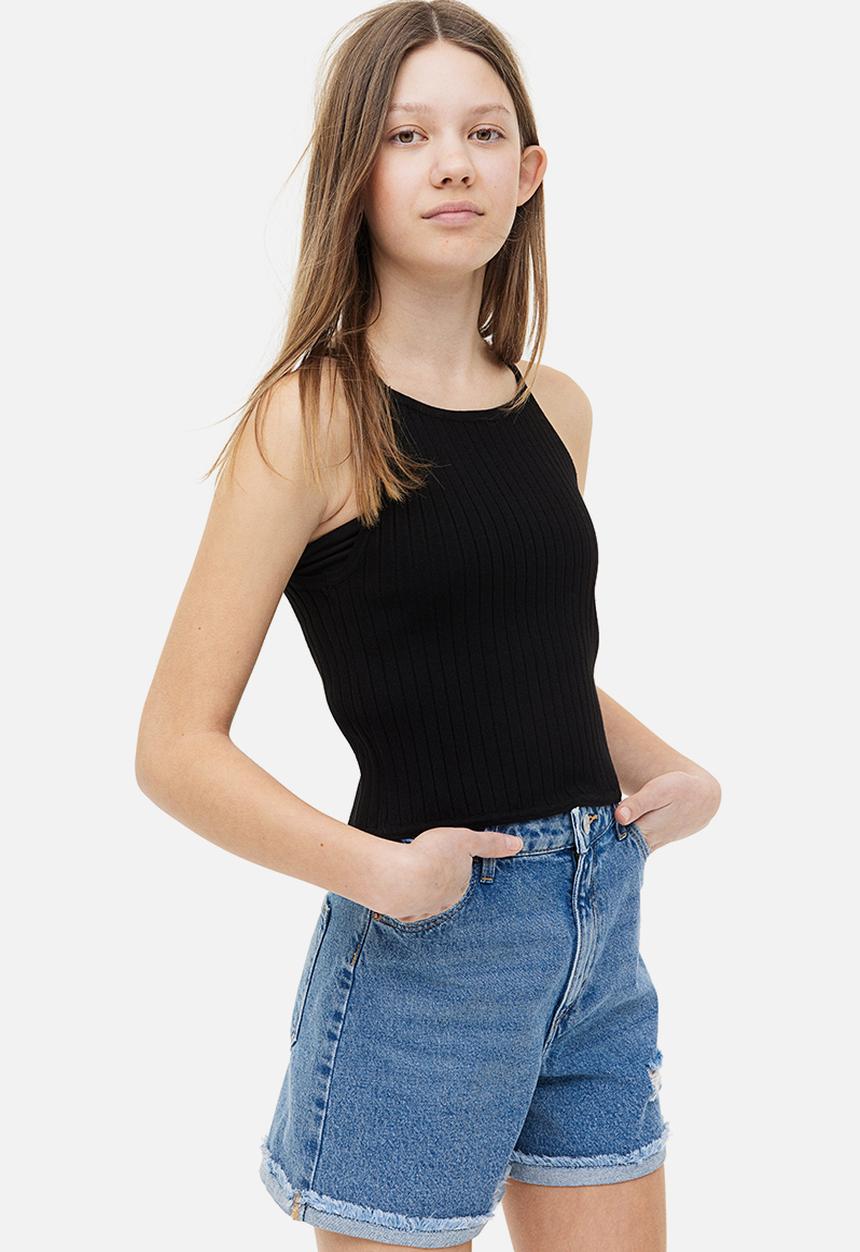 H&M - Rib-knit vest top - black