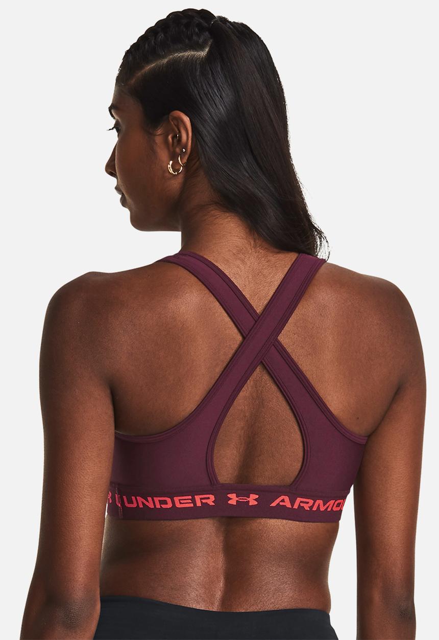 Under Armour - Ua crossback mid bra - dark maroon & beta