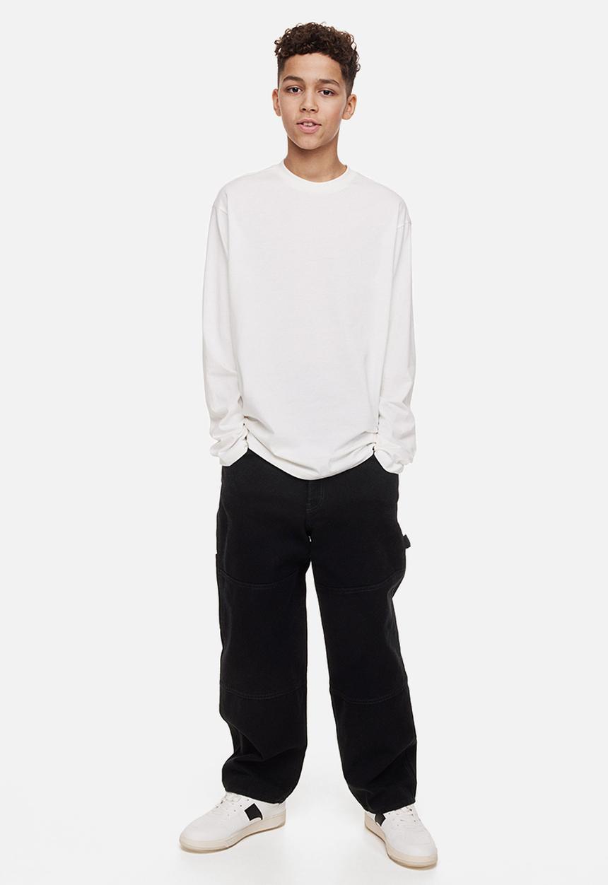H&M - Baggy fit twill trousers - black